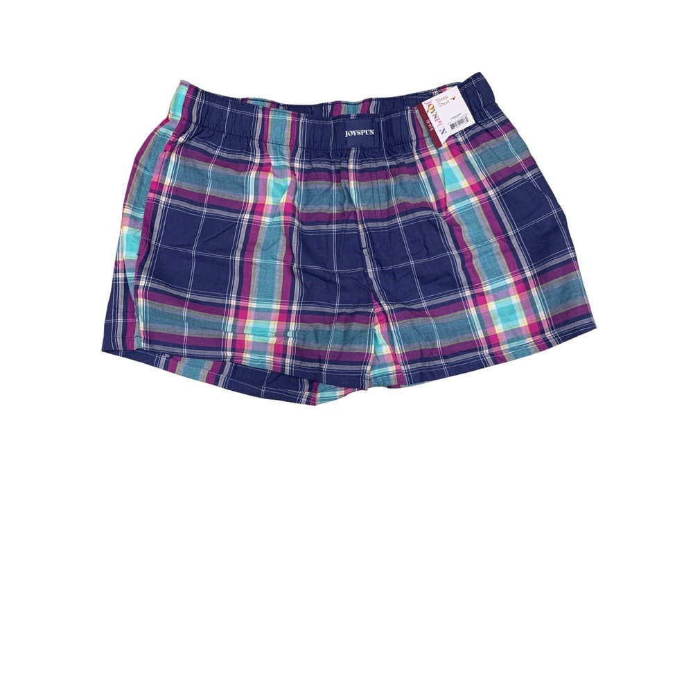 Joyspun Sleep Shorts Women S Small Multicolor Plaid Floral 2 Pack Pajama Bottoms - Picture 3 of 11